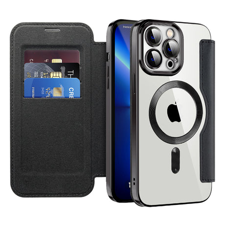Husa de protectie Techsuit SmartMag Book compatibil cu iPhone 13 Pro, Negru
