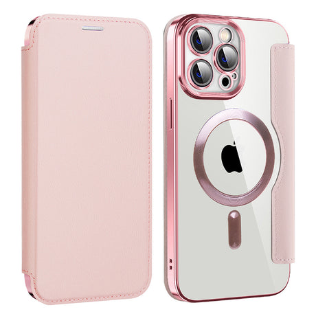 Husa de protectie Techsuit SmartMag Book compatibil cu iPhone 13 Pro, Roz