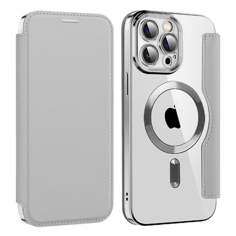 Husa de protectie Techsuit SmartMag Book compatibil cu iPhone 13 Pro, Gri
