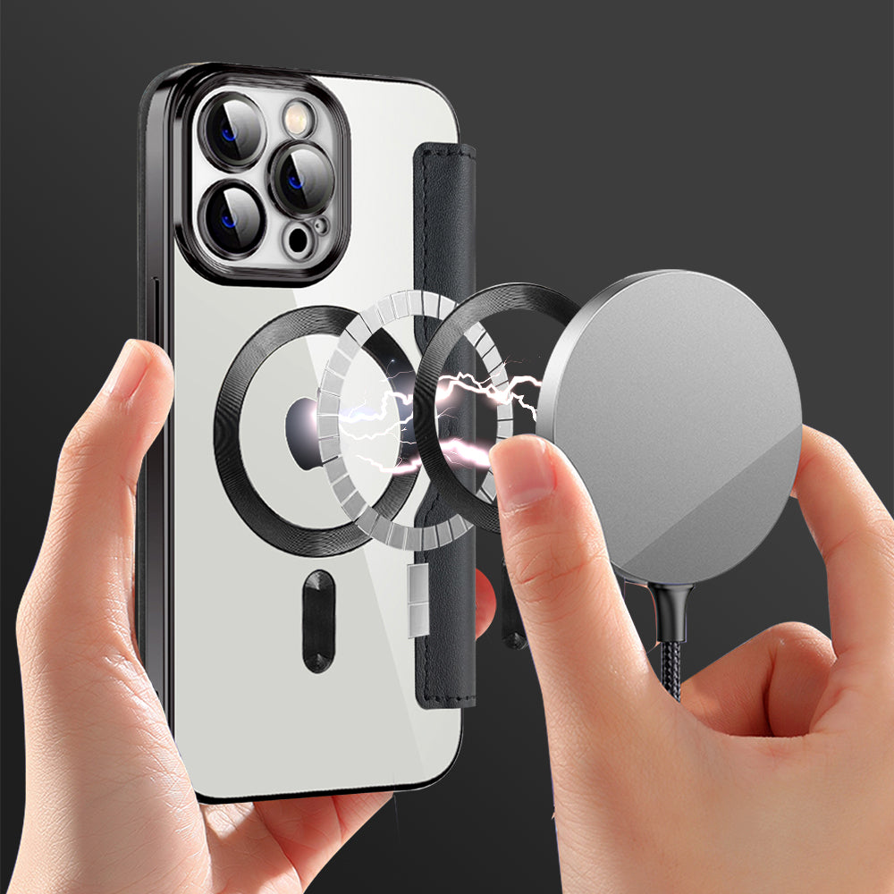 Husa de protectie Techsuit SmartMag Book compatibil cu iPhone 13 Pro Max, Negru
