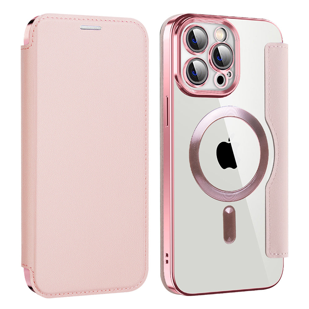 Husa de protectie Techsuit SmartMag Book compatibil cu iPhone 13 Pro Max, Roz