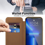 Husa de protectie Techsuit SmartMag Book compatibil cu iPhone 13 Pro Max, Maro