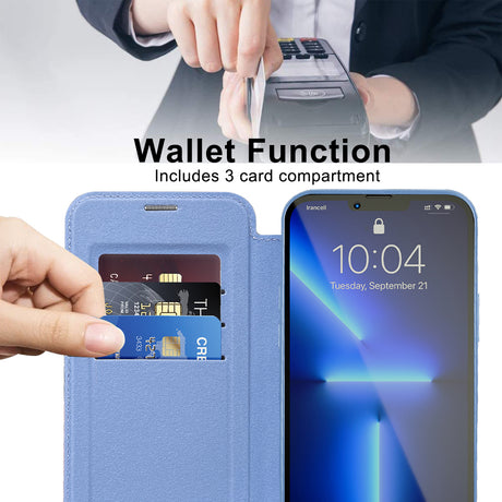 Husa de protectie Techsuit SmartMag Book compatibil cu iPhone 13 Pro Max, Albastru Deschis