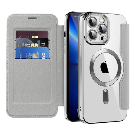 Husa de protectie Techsuit SmartMag Book compatibil cu iPhone 13 Pro Max, Gri