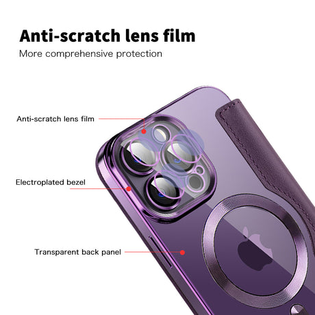 Husa de protectie Techsuit SmartMag Book compatibil cu iPhone 13 Pro Max, Mov