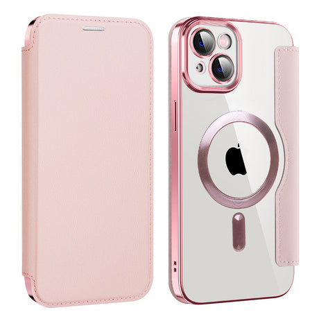 Husa de protectie Techsuit SmartMag Book compatibil cu iPhone 14, Roz