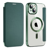 Husa de protectie Techsuit SmartMag Book compatibil cu iPhone 14, Verde