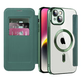 Husa de protectie Techsuit SmartMag Book compatibil cu iPhone 14, Verde