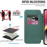 Husa de protectie Techsuit SmartMag Book compatibil cu iPhone 14, Verde