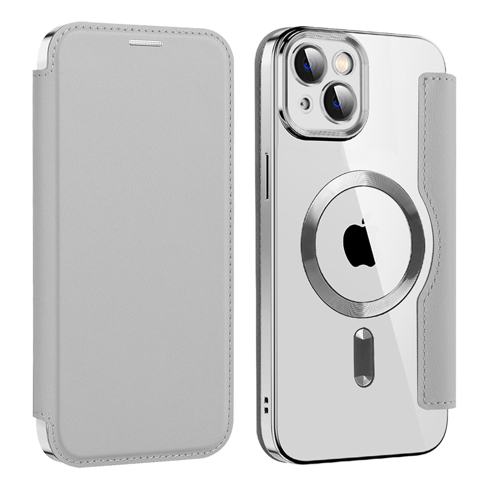 Husa de protectie Techsuit SmartMag Book compatibil cu iPhone 14, Gri