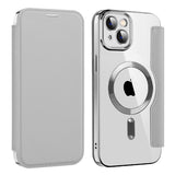 Husa de protectie Techsuit SmartMag Book compatibil cu iPhone 14, Gri