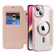 Husa de protectie Techsuit SmartMag Book compatibil cu iPhone 14 Plus, Roz