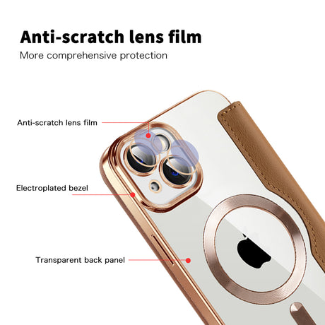Husa de protectie Techsuit SmartMag Book compatibil cu iPhone 14 Plus, Maro