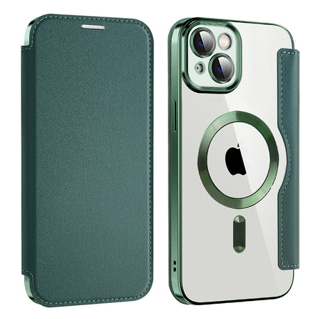 Husa de protectie Techsuit SmartMag Book compatibil cu iPhone 14 Plus, Verde