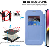 Husa de protectie Techsuit SmartMag Book compatibil cu iPhone 14 Plus, Albastru Deschis