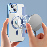 Husa de protectie Techsuit SmartMag Book compatibil cu iPhone 14 Plus, Albastru Deschis