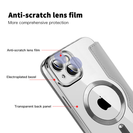 Husa de protectie Techsuit SmartMag Book compatibil cu iPhone 14 Plus, Gri