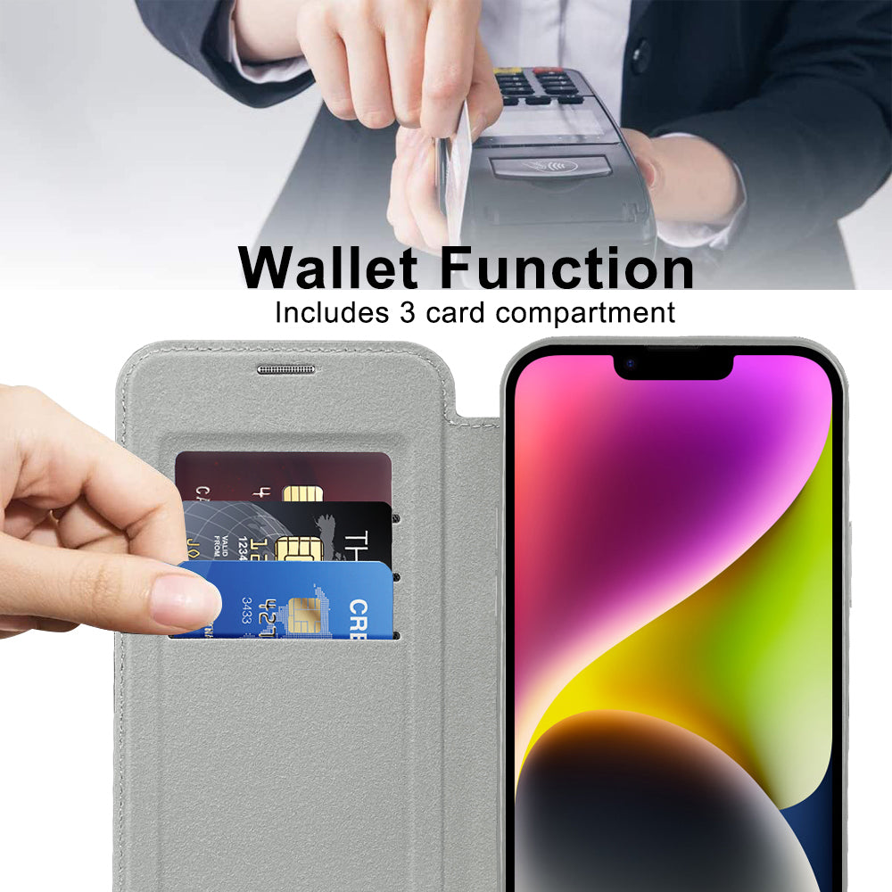 Husa de protectie Techsuit SmartMag Book compatibil cu iPhone 14 Plus, Gri