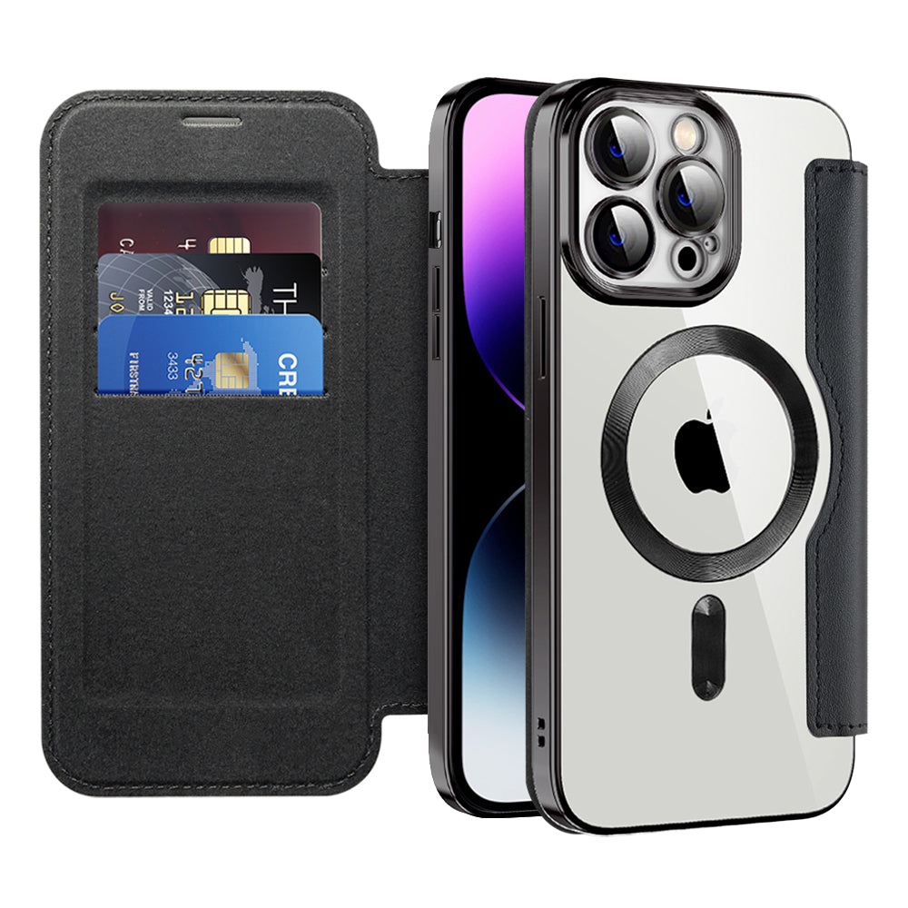 Husa de protectie Techsuit SmartMag Book compatibil cu iPhone 14 Pro Max, Negru