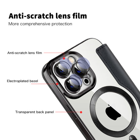 Husa de protectie Techsuit SmartMag Book compatibil cu iPhone 14 Pro Max, Negru