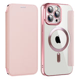 Husa de protectie Techsuit SmartMag Book compatibil cu iPhone 14 Pro Max, Roz