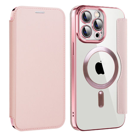 Husa de protectie Techsuit SmartMag Book compatibil cu iPhone 14 Pro Max, Roz
