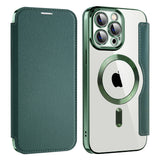 Husa de protectie Techsuit SmartMag Book compatibil cu iPhone 14 Pro Max, Verde