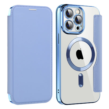 Husa de protectie Techsuit SmartMag Book compatibil cu iPhone 14 Pro Max, Albastru Deschis