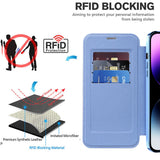 Husa de protectie Techsuit SmartMag Book compatibil cu iPhone 14 Pro Max, Albastru Deschis