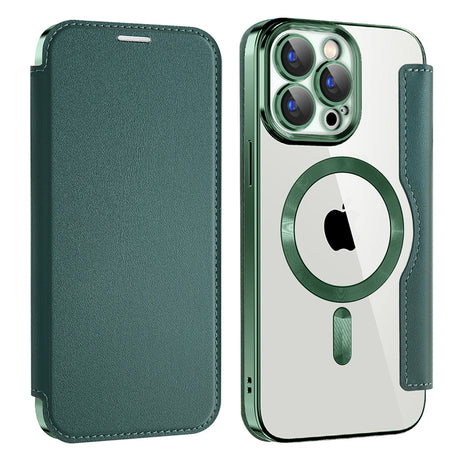 Husa de protectie Techsuit SmartMag Book compatibil cu iPhone 15 Pro, Verde