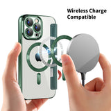 Husa de protectie Techsuit SmartMag Book compatibil cu iPhone 15 Pro, Verde