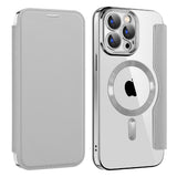 Husa de protectie Techsuit SmartMag Book compatibil cu iPhone 15 Pro, Gri
