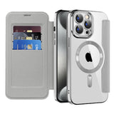 Husa de protectie Techsuit SmartMag Book compatibil cu iPhone 15 Pro, Gri