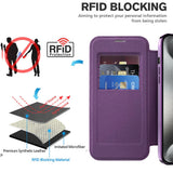 Husa de protectie Techsuit SmartMag Book compatibil cu iPhone 15 Pro, Mov