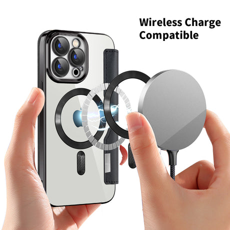 Husa de protectie Techsuit SmartMag Book compatibil cu iPhone 15 Pro Max, Negru