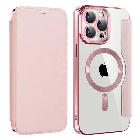Husa de protectie Techsuit SmartMag Book compatibil cu iPhone 15 Pro Max, Roz