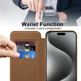 Husa de protectie Techsuit SmartMag Book compatibil cu iPhone 15 Pro Max, Maro