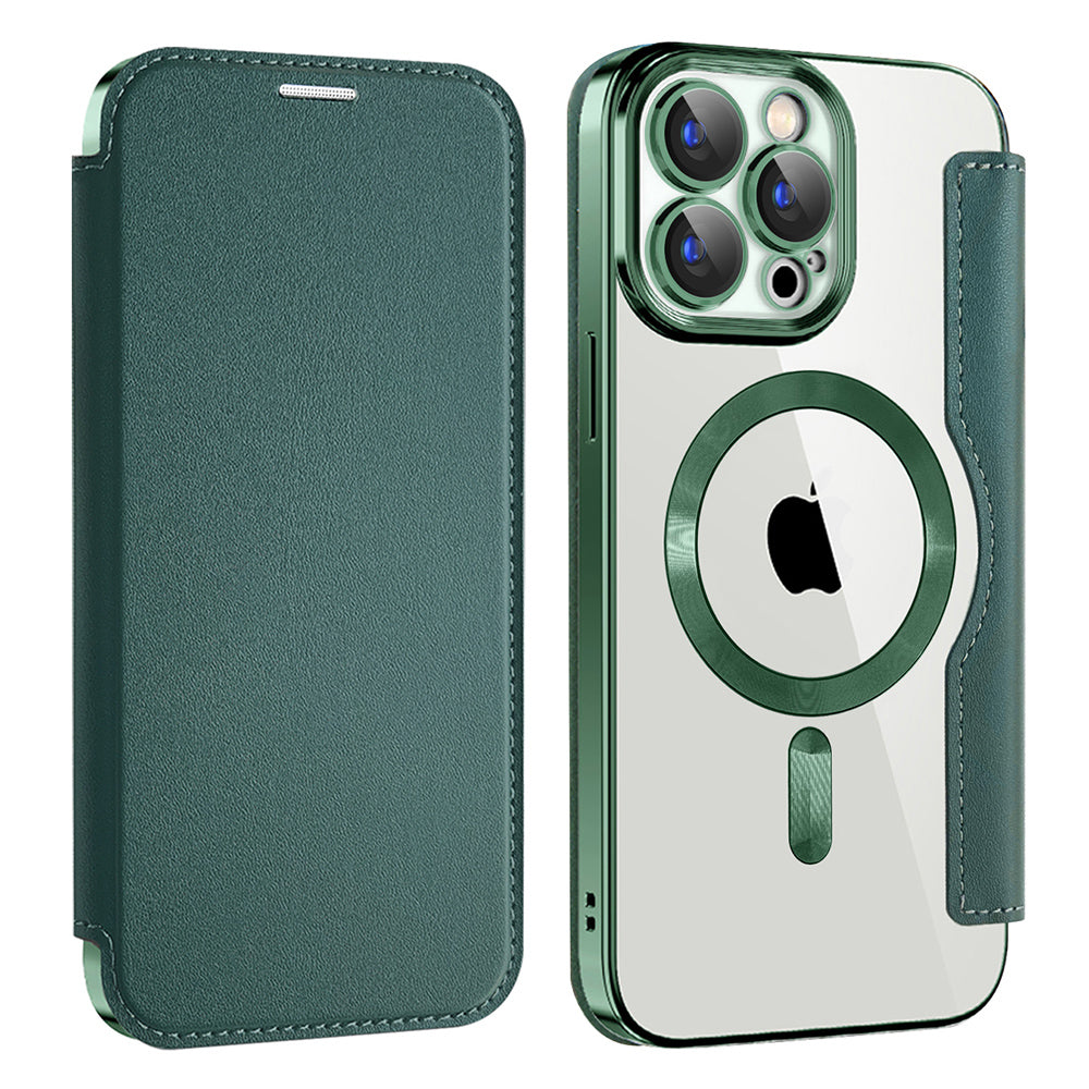 Husa de protectie Techsuit SmartMag Book compatibil cu iPhone 15 Pro Max, Verde