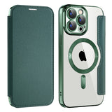 Husa de protectie Techsuit SmartMag Book compatibil cu iPhone 15 Pro Max, Verde