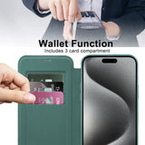 Husa de protectie Techsuit SmartMag Book compatibil cu iPhone 15 Pro Max, Verde