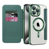 Husa de protectie Techsuit SmartMag Book compatibil cu iPhone 15 Pro Max, Verde