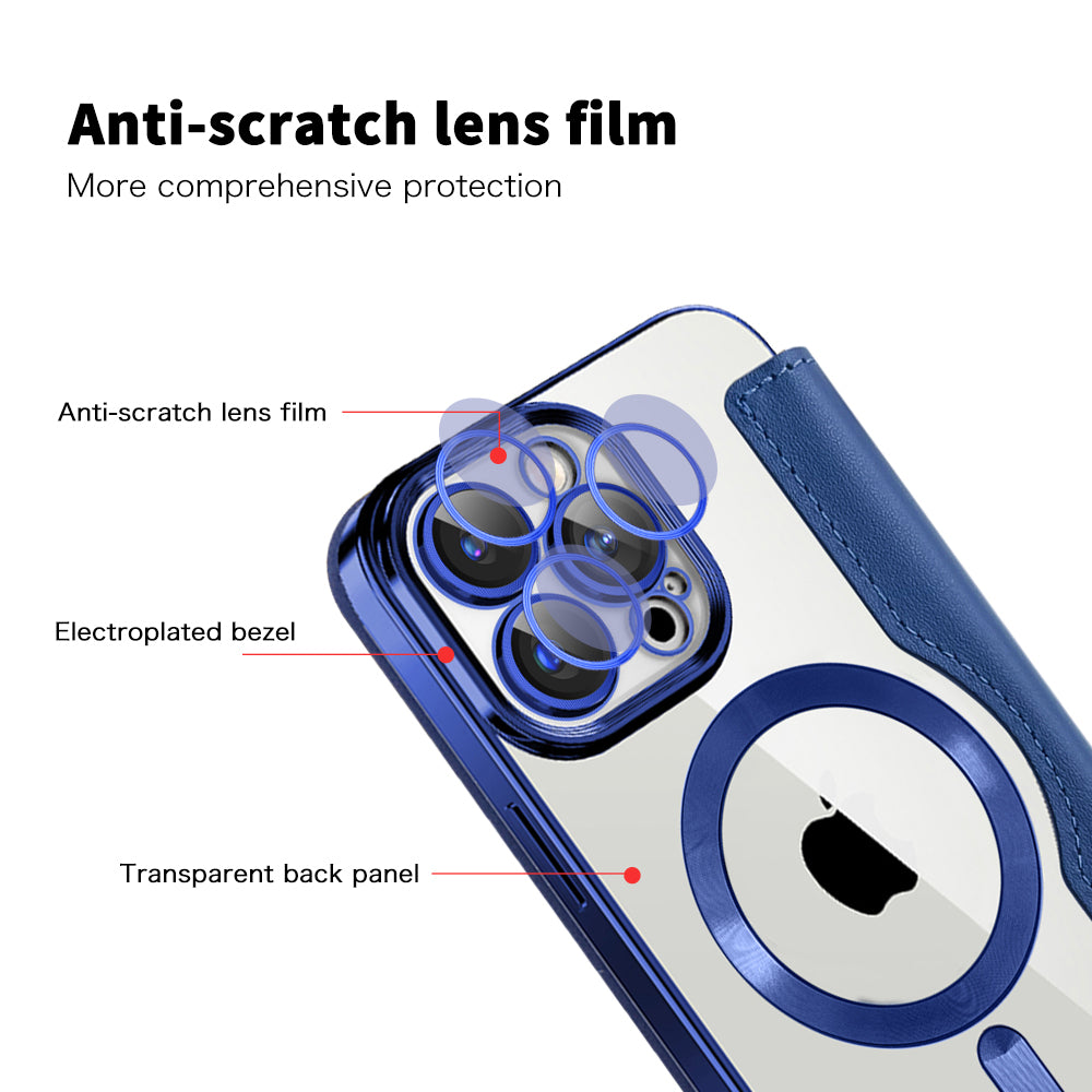 Husa de protectie Techsuit SmartMag Book compatibil cu iPhone 15 Pro Max, Albastru