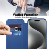 Husa de protectie Techsuit SmartMag Book compatibil cu iPhone 15 Pro Max, Albastru
