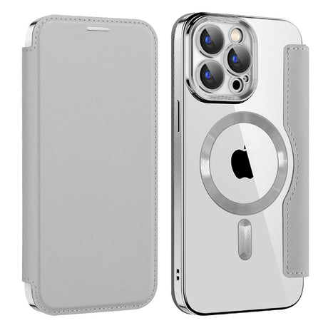 Husa de protectie Techsuit SmartMag Book compatibil cu iPhone 15 Pro Max, Gri