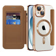 Husa de protectie Techsuit SmartMag Book compatibil cu iPhone 15, Maro