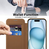 Husa de protectie Techsuit SmartMag Book compatibil cu iPhone 15, Maro