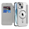 Husa de protectie Techsuit SmartMag Book compatibil cu iPhone 15, Gri