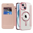 Husa de protectie Techsuit SmartMag Book compatibil cu iPhone 15 Plus, Roz