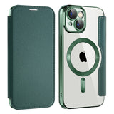 Husa de protectie Techsuit SmartMag Book compatibil cu iPhone 15 Plus, Verde