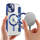 Husa de protectie Techsuit SmartMag Book compatibil cu iPhone 15 Plus, Albastru